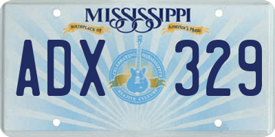 MS license plate ADX329