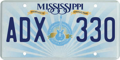 MS license plate ADX330