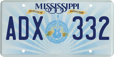 MS license plate ADX332