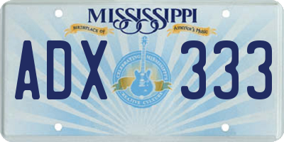 MS license plate ADX333