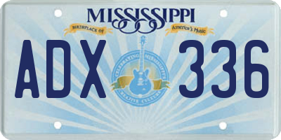 MS license plate ADX336