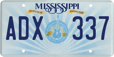 MS license plate ADX337