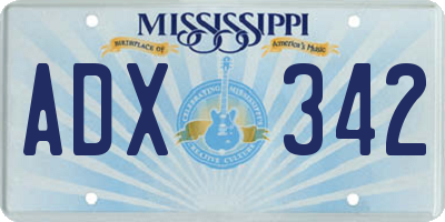 MS license plate ADX342
