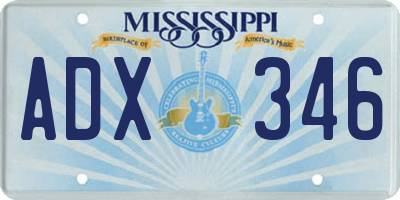 MS license plate ADX346