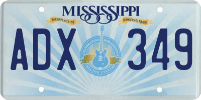 MS license plate ADX349