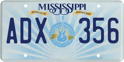 MS license plate ADX356