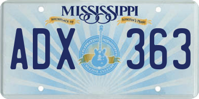 MS license plate ADX363