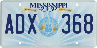 MS license plate ADX368