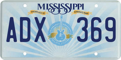 MS license plate ADX369