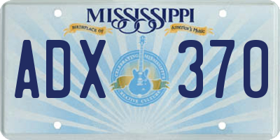 MS license plate ADX370