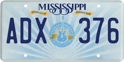 MS license plate ADX376