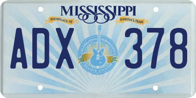 MS license plate ADX378