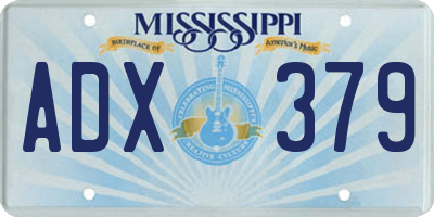 MS license plate ADX379