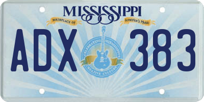 MS license plate ADX383