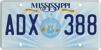MS license plate ADX388