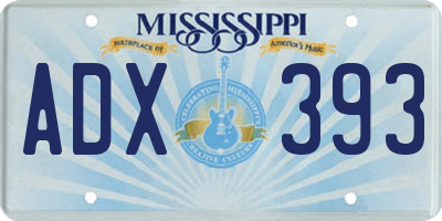 MS license plate ADX393