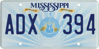 MS license plate ADX394