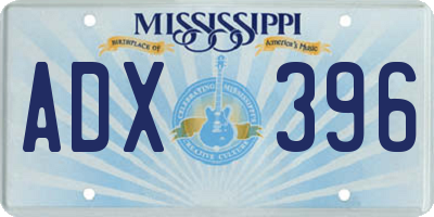 MS license plate ADX396