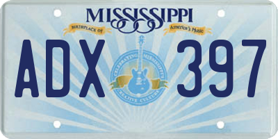 MS license plate ADX397