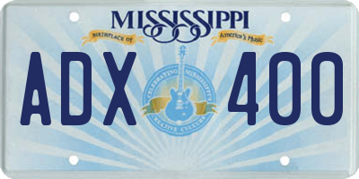 MS license plate ADX400