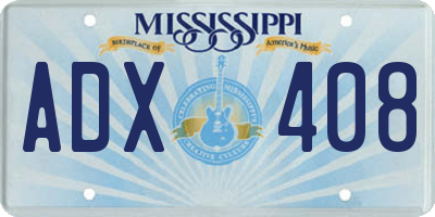 MS license plate ADX408