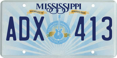 MS license plate ADX413