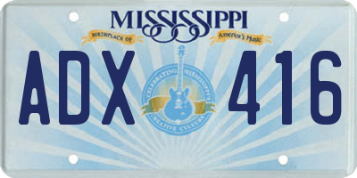 MS license plate ADX416