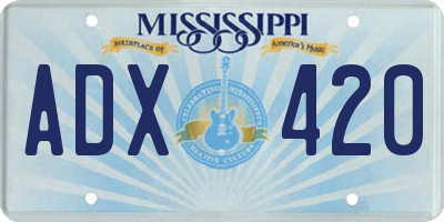 MS license plate ADX420