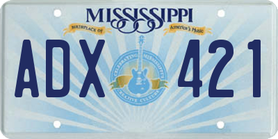 MS license plate ADX421