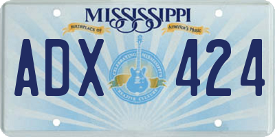 MS license plate ADX424