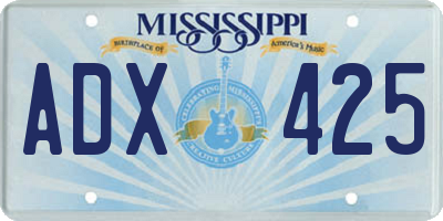 MS license plate ADX425
