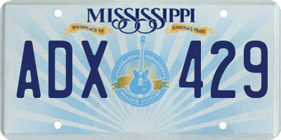 MS license plate ADX429