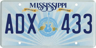 MS license plate ADX433