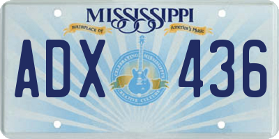 MS license plate ADX436