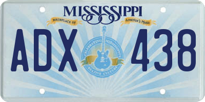 MS license plate ADX438