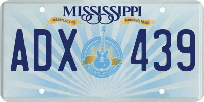 MS license plate ADX439