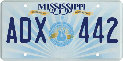 MS license plate ADX442