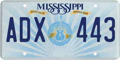 MS license plate ADX443