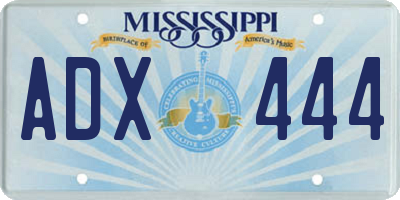 MS license plate ADX444