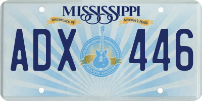 MS license plate ADX446