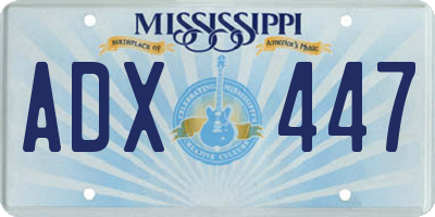MS license plate ADX447