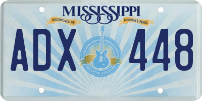 MS license plate ADX448