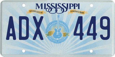 MS license plate ADX449