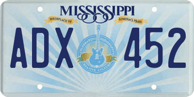 MS license plate ADX452