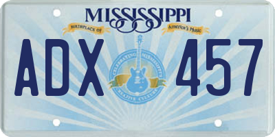 MS license plate ADX457