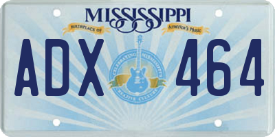 MS license plate ADX464