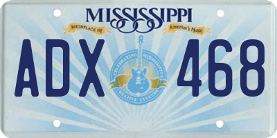 MS license plate ADX468