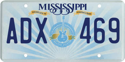 MS license plate ADX469