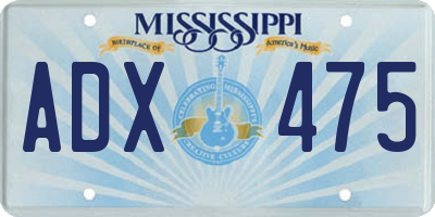 MS license plate ADX475