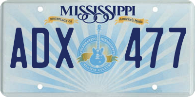 MS license plate ADX477